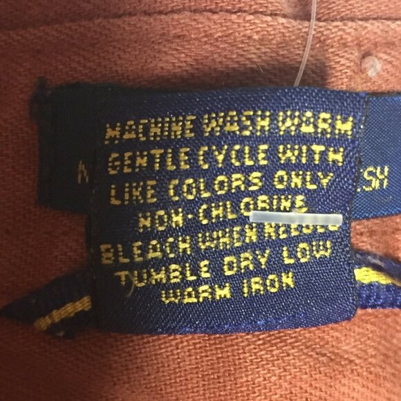 Charter Club Room Mens Button Up Long Sleeved Shirt Tomato Red Size XL - Picture 6 of 12